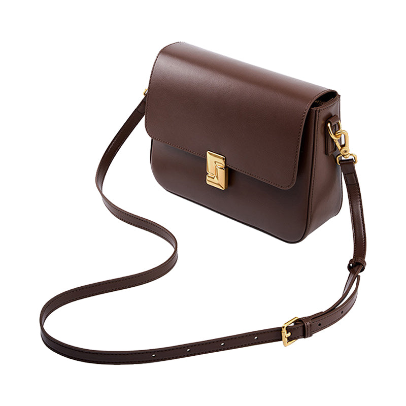 Small square bag cowhide leather bag