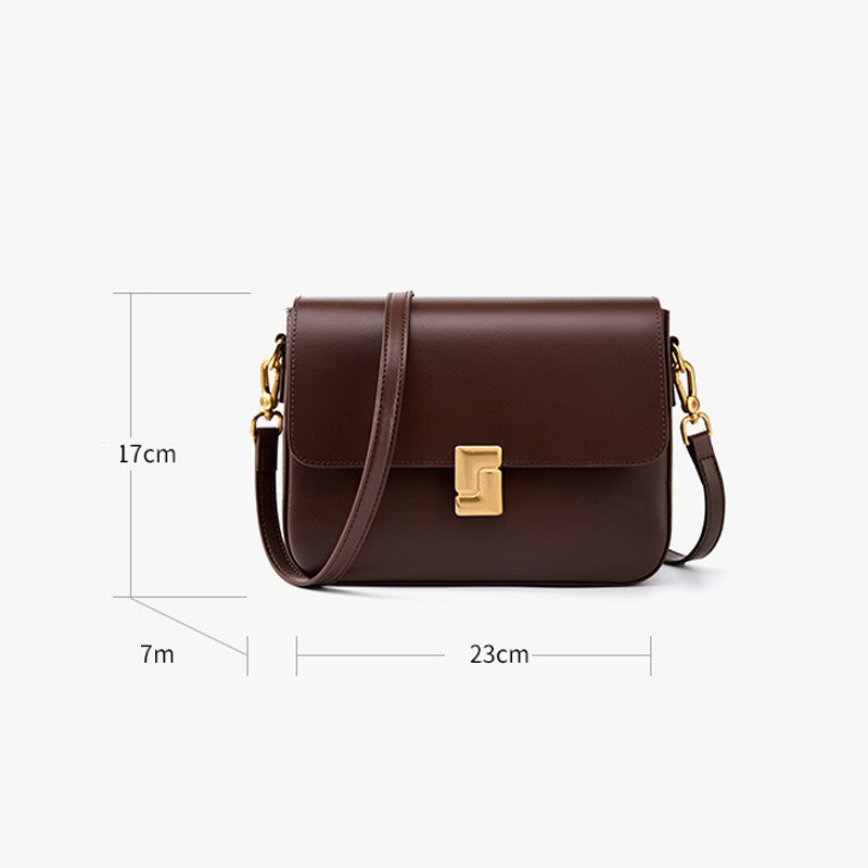 Small square bag cowhide leather bag
