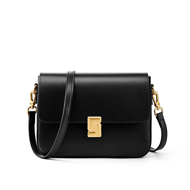 Small square bag cowhide leather bag
