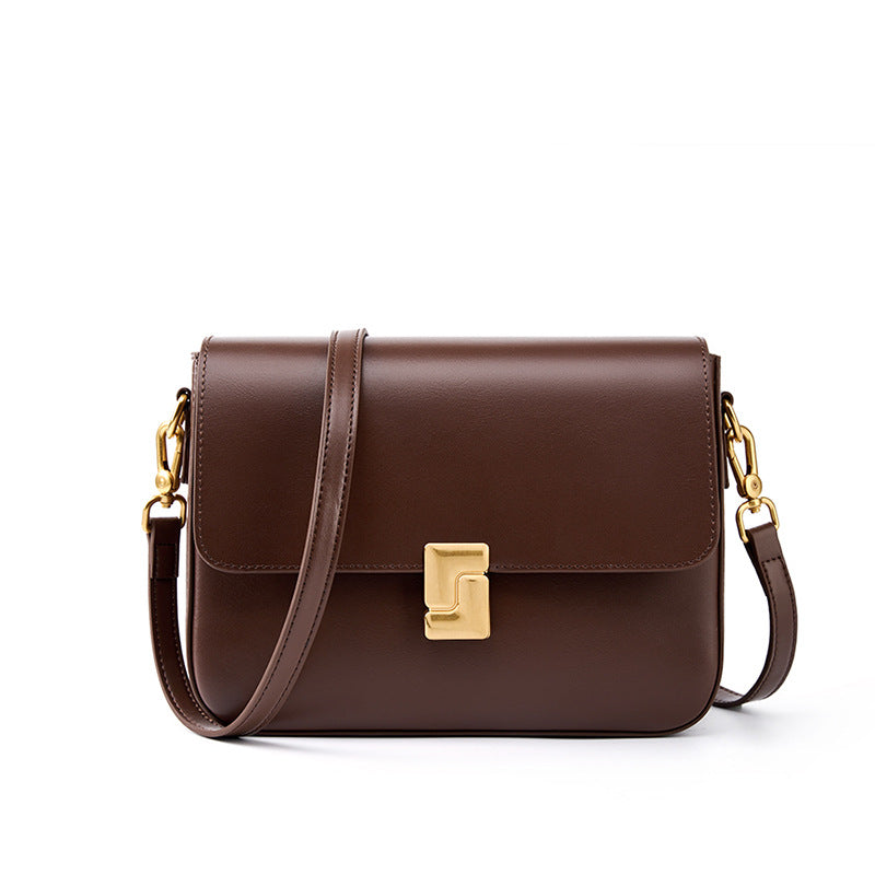 Small square bag cowhide leather bag