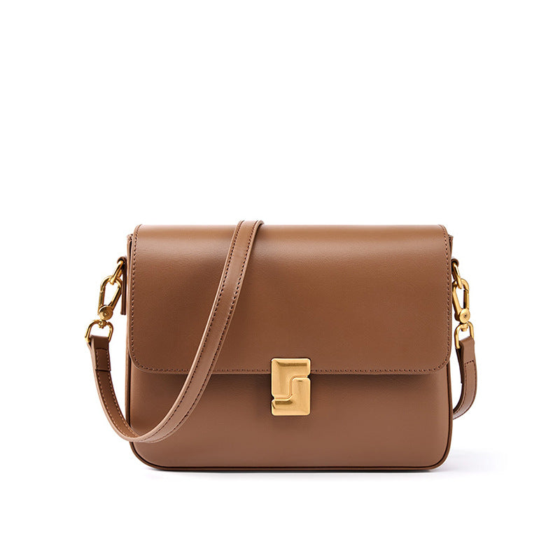 Small square bag cowhide leather bag