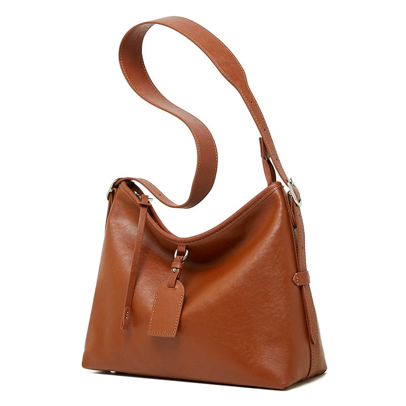 Cowhide tote bag with large capacity